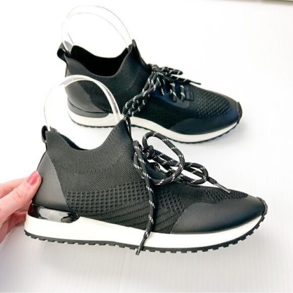 J Slide OPAL Womens 7 Black Knit Lace Up Sneaker - Picture 8 of 12